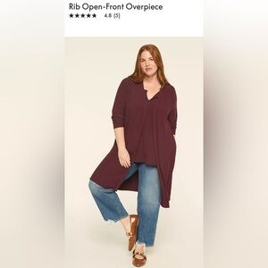 NWT Lane Bryant Rib Duster Cardigan - Cranberry 22w/24w